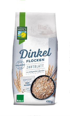 Dinkelflocken fein - onlinekaufen von der Bohlsener Mühle