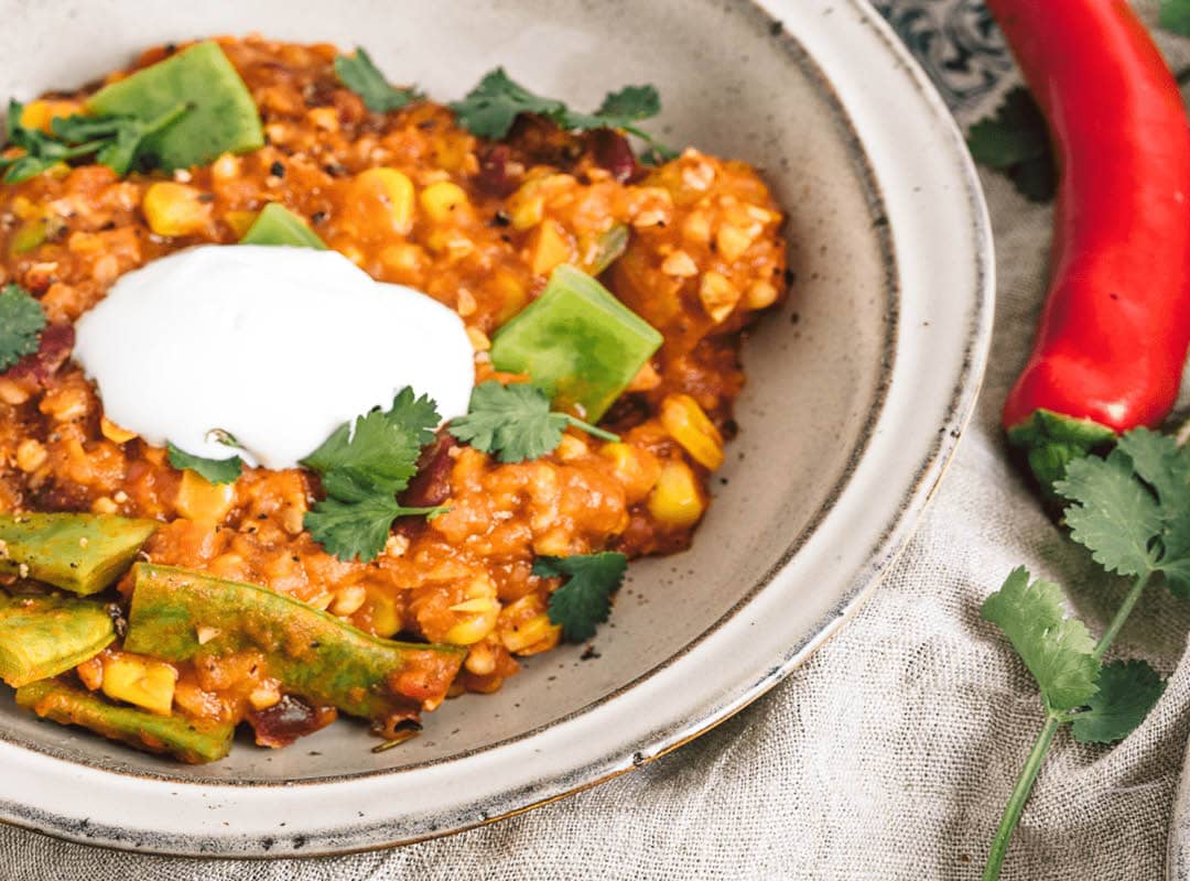 Veganes Chili con Buchweizen - Rezept