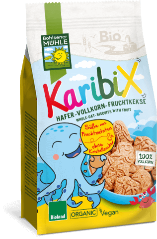 Keks mit Vollkornhafer und Frucht aus biologischem Anbau