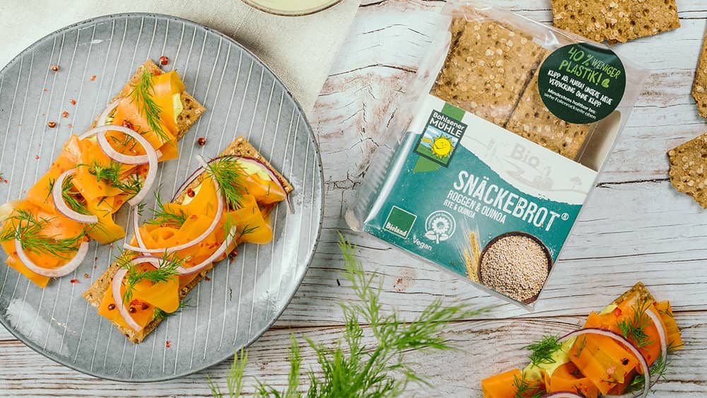 Möhren-Graved Lax auf Snäckebrot