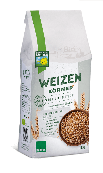 Weizenkörner in der 1 kg Packung - Bohlsener Mühle Onlineshop
