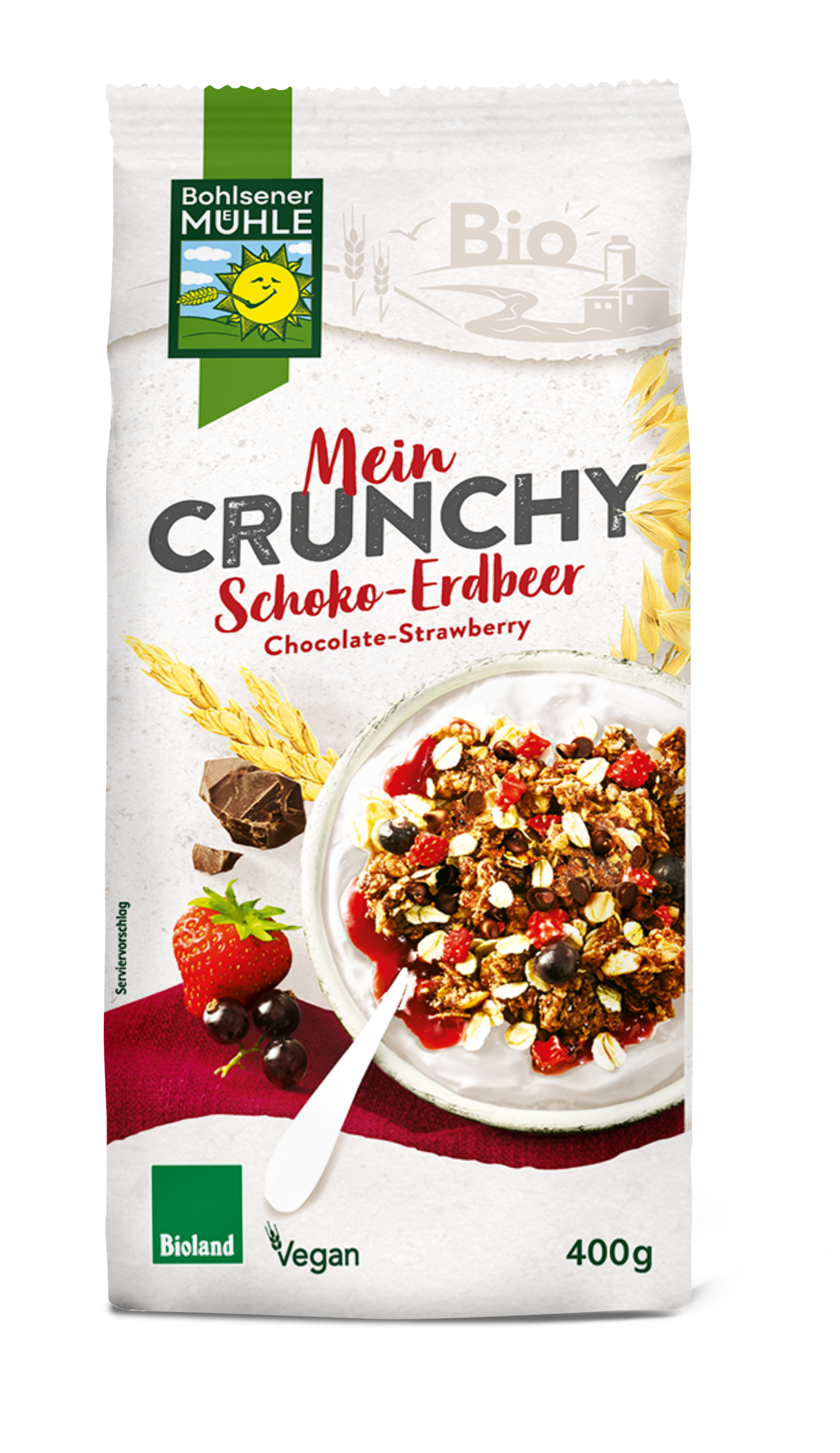 Knuspermüsli mit Schokolade und Erdbeere - Mein Chrunchy  im Onlineshop der Bohlsener Mühle kaufen