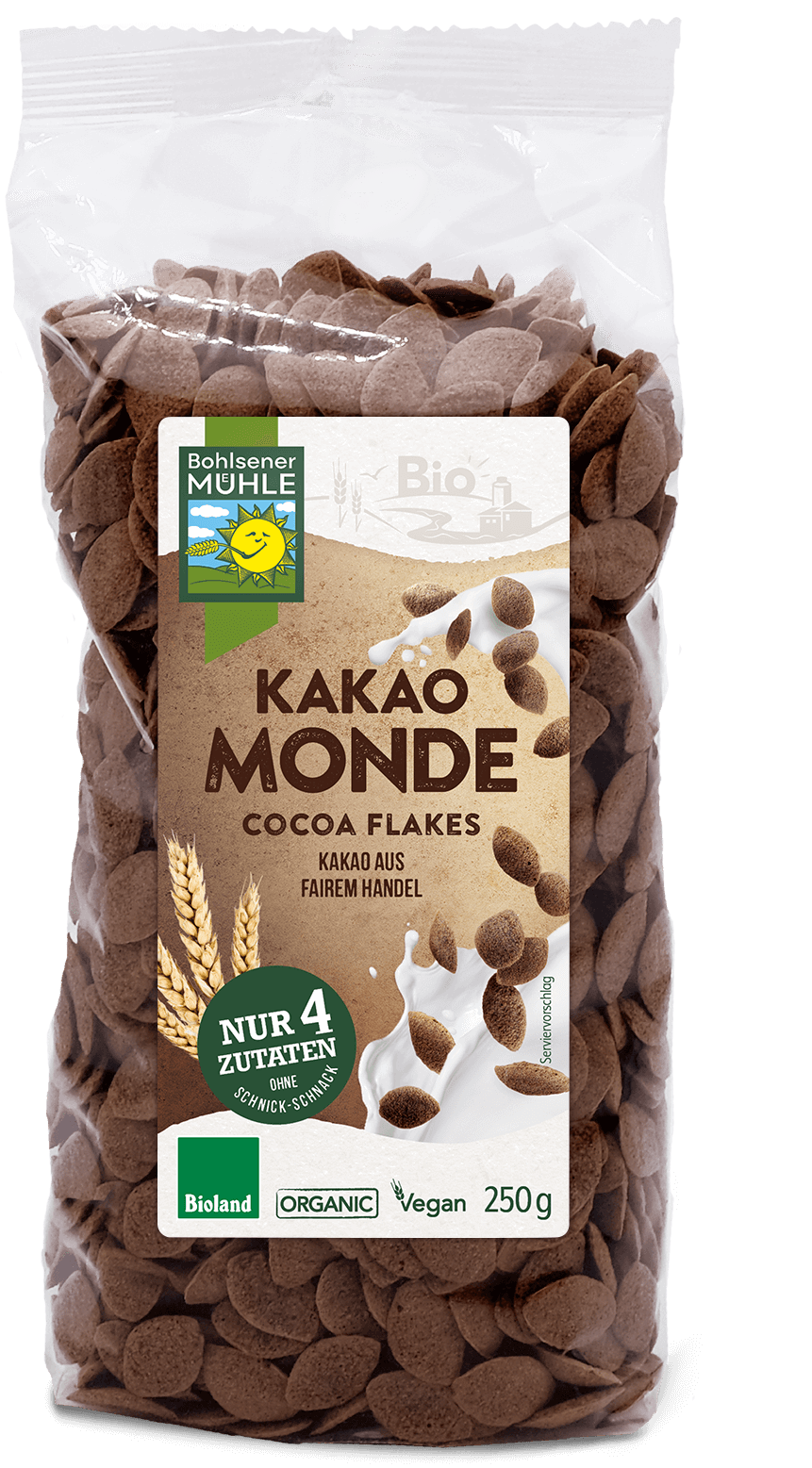 Schokoladenflakes für das Müsli  von der Bohlsener Mühle