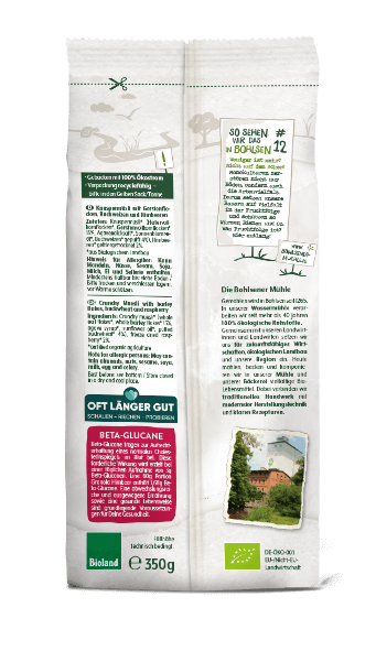 Rückseite Granola Verpackung