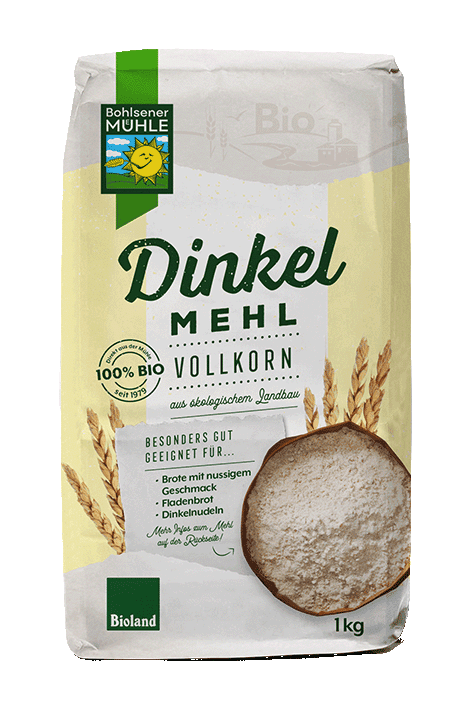 Dinkelvollkornmehl 1kg von der Bohlsener Mühle
